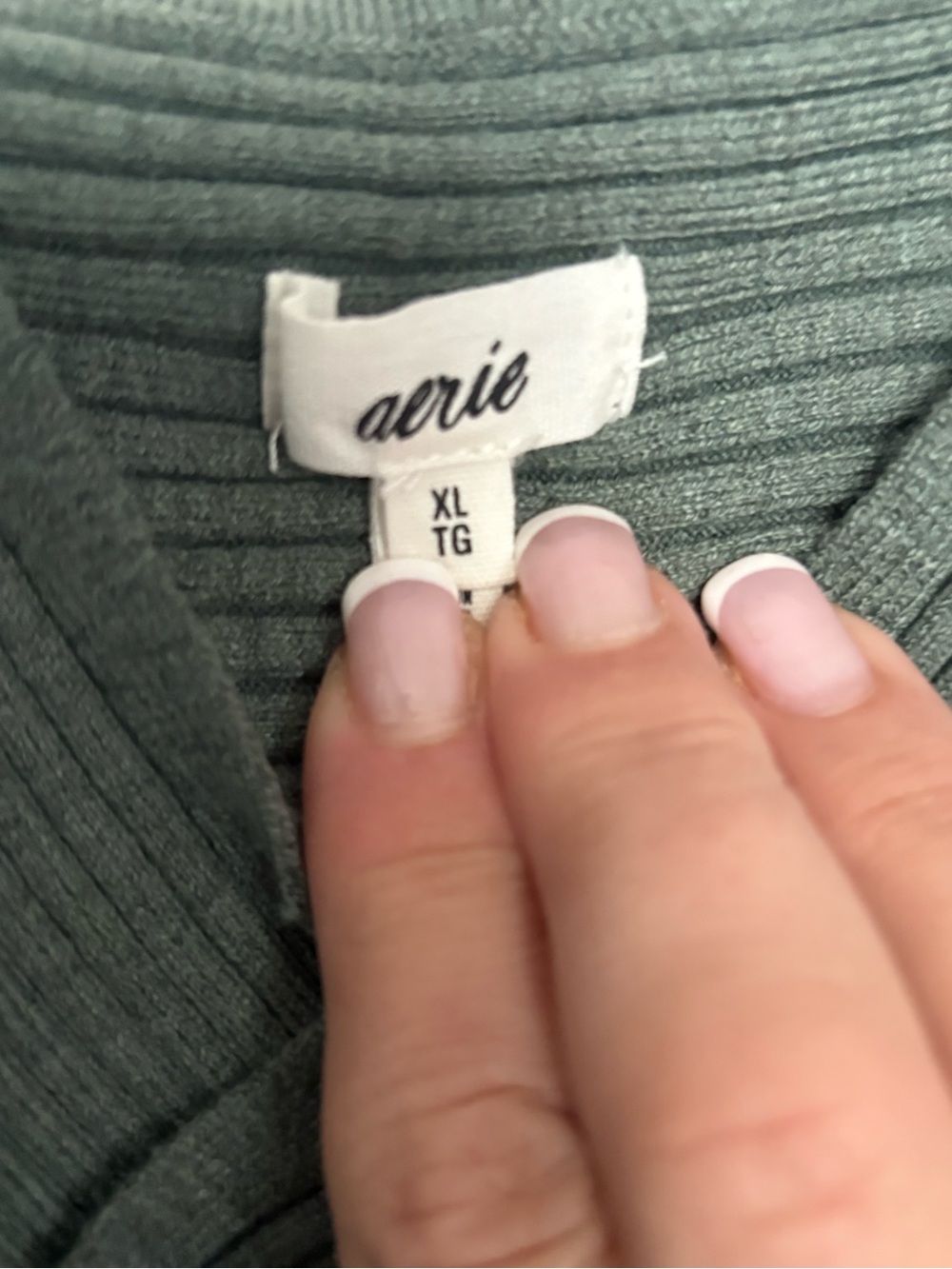 aerie Dark Green Ribbed Wrap Camisole - Picture 4 of 6